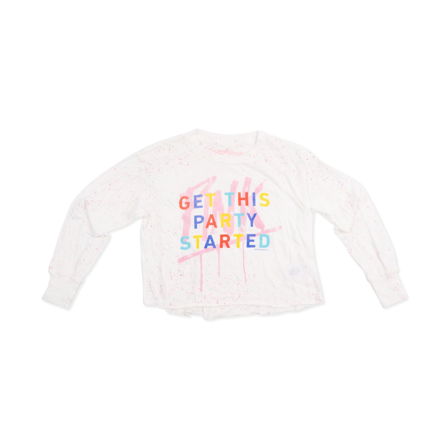 Rowdy Sprout P!NK Party Splatter Youth Slouch Tee